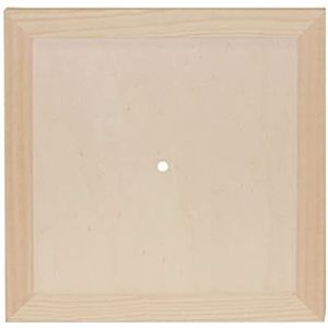 Klok van massief grenenhout, vierkant, 27 x 27 cm, dikte 1 cm.