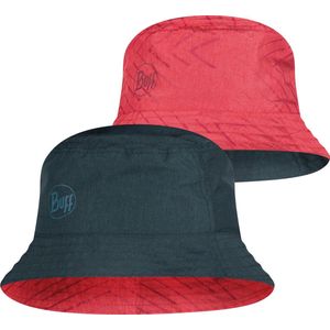 BUFF® Travel Bucket Hat COLLAGE RED-BLACK S/M - Zonnehoed