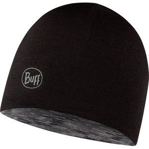 BUFF® LW Merino Wool Reversible Hat BLACK-GRAPHITE MULTISTRIPES - Muts - Kids