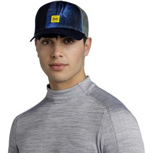 unisex buff trucker logo cap blauw grijs