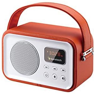 Sunstech RPBT450OR Digitale FM-radio, Bluetooth-luidspreker, FM-microfoon, USB, SD, AUX-ingang, 2,5 W, RMS, oranje