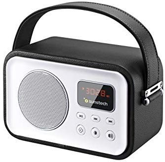 Sunstech - Rpbt450bk - Digitale Radio - Retro Design - Houten Kern - Bluetooth V5.0
