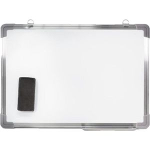 Magnetisch whiteboard met pennengoot en wisser voor kantoor of thuis 50 x 35 cm - Kantoorbenodigdheden - Schoolborden
