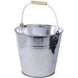 Zinken emmer/plantenpot zilver 12 liter