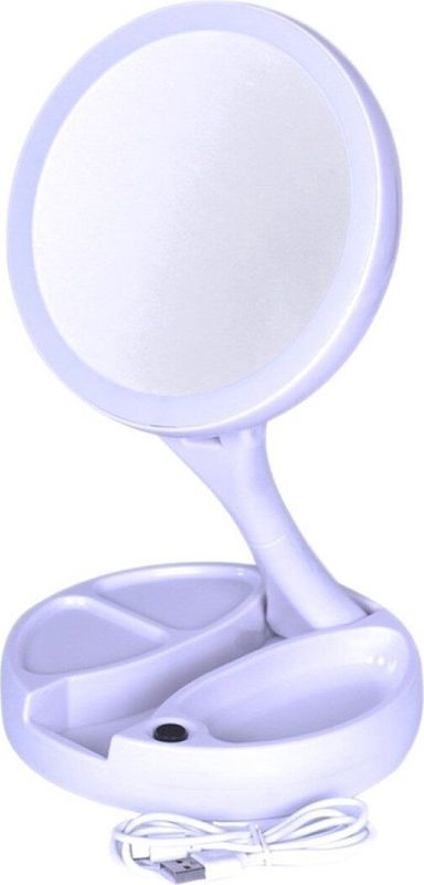 Concorde - Make-up Spiegel - Wit - Kunststof - Opvouwbaar Met LED