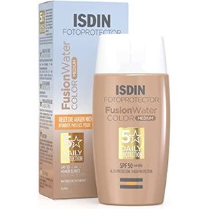 Isdin Fotoprotector Fusion Water Color Medium SPF 50 Getinte Zonnebrandcrème op waterbasis voor dagelijks gebruik | Natuurlijke dekking 50ml 690018148