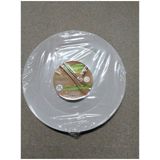 4x ontbijt/diner bordjes van afbreekbaar bio materiaal 26 cm in het eco-beige - Campingborden