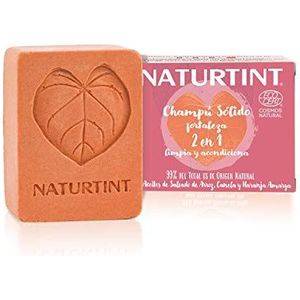 Naturtint Shampoo Fortaleza 2 in 1. Solid shampoo + ecological conditioner, strengthens, regenerates and protects. Weak hair, without volume, 99% natural ingredients. 75 GR.