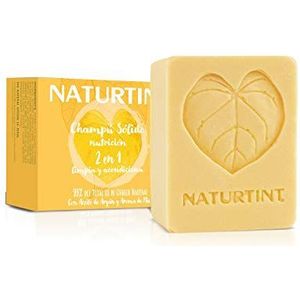 Naturtint Nutrition 2 in, Solid Shampoo + Ecological Conditioner, Nutre and Revitalizes, Dry Hair, Battered and Rebel, 99% Natural Ingredients, Silicone Ni Speech - 75ml, Yellow