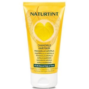 Naturtint Camomila mask. Hydration and brightness. Intense gold reflexes. 97.4% natural ingredients. Camomile, honey and lemon. 150ml.