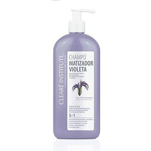 CLEARÉ INSTITUTE, Mattificerende shampoo paars, neutraliseert ongewenste tinten, speciaal voor geverfd, blond, gebleekt of grijs haar, 96,6% natuurlijke ingrediënten, 400 ml