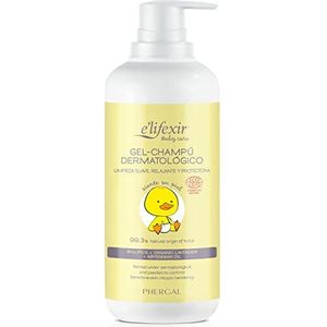 Elifexir Baby Care Dermatologische shampoo, vermindert roodheid en rust, 99% natuurlijke ingrediënten, hypoallergeen, zachte en zachte reiniging, 500 ml