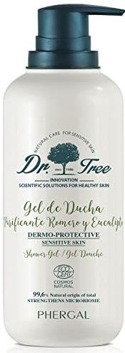 Dr Tree Dermified Shower Gel | Speciale gevoelige huid of atopische trend | versterkt het microbioom | 99,6% natuurlijke ingrediënten | Romero en eucalyptus | 500 ml