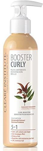 Clearé Institute Booster Curly Leave in conditioner zonder uitspoelen, hydrateert en definieert je krullen, meer volume en glans zonder kroezen, 98% natuurlijke ingrediënten, 200 ml