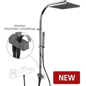 Tres - Cuadro - Douchepaneel - Chroom - Messing - Thermostatisch