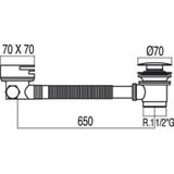 Cascade-tres badafvoerplug met overloop 13453440