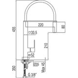 Tres Griferia 106487 monoblock-spoelbak, verticaal, met uittrekbare sproeikop