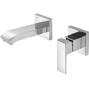 Wastafelmengkraan Tres Cuadro Inbouw met waterval uitloop 00626010 Chroom