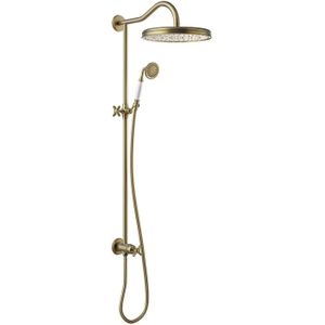 Regendoucheset tres clasic opbouw incl. Handdouche verouderd messing
