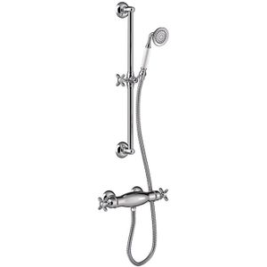 Douchekraan Tres Clasic Thermostatisch Set Incl. Glijstang en Handdouche Chroom