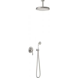 Regendoucheset Tres Clasic Mengkraan Plafondarm Incl. Handdouche RVS