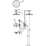 Regendoucheset tres clasic mengkraan plafondarm incl. Handdouche verouderd messing