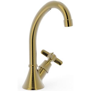 Fonteinkraan tres clasic gebogen verouderd messing