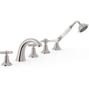 Badrandkraan Tres Clasic Mengkraan Gebogen Incl. Omstelknop en Handdouche RVS