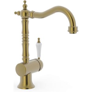 Wastafelmengkraan Tres Classic RVS 1 Hendel Verouderd Messing Mat