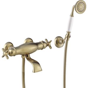 Badmengkraan tres clasic opbouw incl handdouche verouderd messing mat