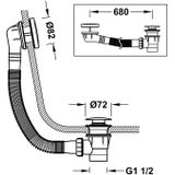 Badplugafvoer tres complementos met overloop rvs