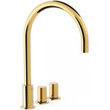 Badrandkraan Tres Study Exclusive Tweeknops Uitloop Gebogen 21,5 cm Goud Tres