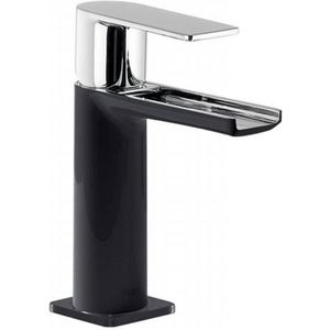 Wastafelmengkraan Tres Loft Colors 1-hendel Waterval Uitloop 10.4 cm Rond Zwart Chroom