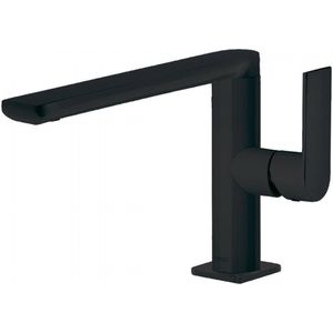 Wastafelmengkraan Tres Loft Colors 1-Hendel Uitloop Recht 15,5 cm Rond Mat Zwart