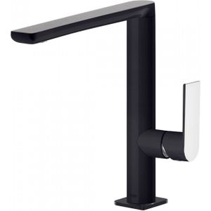 Wastafelmengkraan tres loft colors 1-hendel uitloop recht 22 cm rond zwart chroom