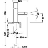 Bidetmengkraan tres study exclusive 1-knop uitloop recht 8 cm rond mat zwart