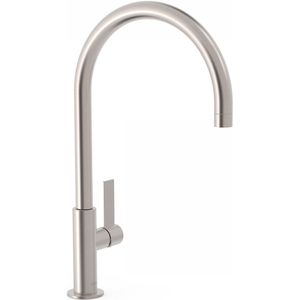 Wastafelmengkraan Tres Project 1-Hendel Uitloop Gebogen 26 cm Rond RVS