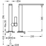 Wastafelmengkraan tres project 1-hendel uitloop recht 28,5 cm rond rvs