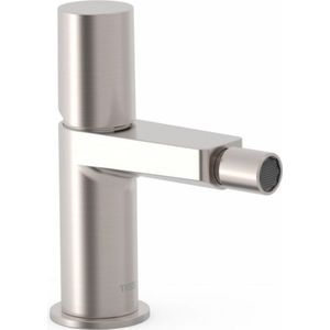 Bidetmengkraan Tres Project 1-Knop Uitloop Recht 8,5 cm Rond RVS