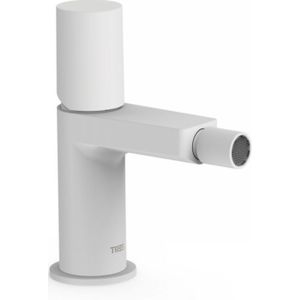 Bidetmengkraan Tres Project 1-Knop Uitloop Recht 8,5 cm Rond Mat Wit