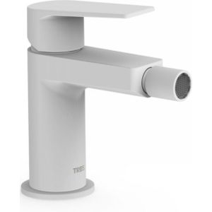 Bidetmengkraan Tres Project 1-Hendel Uitloop Recht 8,5 cm Rond Mat Wit
