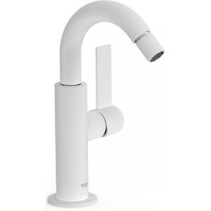 Bidetmengkraan Tres Project Hendel Uitloop Gebogen 16,5 cm Rond Mat Wit