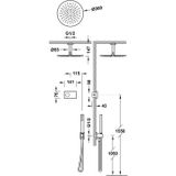 Regendoucheset tres shower technology inbouw elektrische thermostaat met ronde plafonduitloop douchekop 30 cm mat zwart