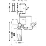 Elektronische fonteinkraan met zeepdispenser tres tempo standard vierkant chroom