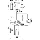Elektronische 1-kraan met automatische zeepdispenser voor wastafel | infraroodsensor | drie kranen