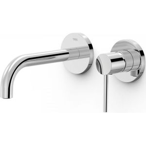 Wastafelmengkraan Inbouw Tres Study Exclusive 2-Gats Gebogen Uitloop 18 cm en Hendel Chroom