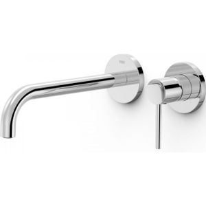 Wastafelmengkraan Inbouw Tres Study Exclusive 2-Gats Gebogen Uitloop 24 cm en Hendel Chroom