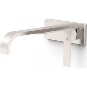 Wastafelmengkraan Inbouw Tres Slim Exclusive Lange Gebogen Uitloop en Lange Hendel RVS