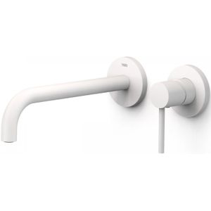 Wastafelmengkraan inbouw tres study exclusive 2-gats gebogen uitloop 24 cm en hendel mat wit