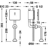 Urinoir bedieningsplaat tres tempo standard elektronisch houtlook rvs